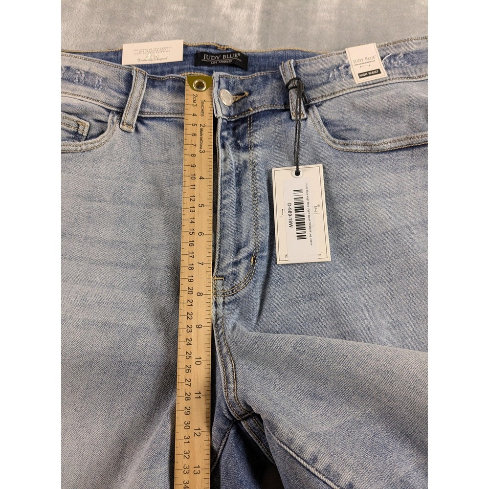 Judy Blue Jeans Womens 18W Blue High Waist Straight Fit Light Wash Stretch - Picture 8 of 15